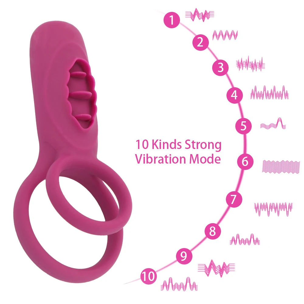 Factory Supply Wholesale 10 Speeds Vibrators Penis Ring Cock Rings Rotation Oral Vagina Clitoris Stimulator G-spot Massager Tongue Licking Adult Products H2543895c756242a48824027f76d3c8465