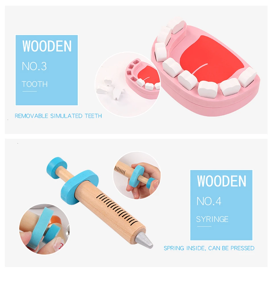Детские игрушки доктор имитация игровой набор чемоданы набор медицинский Косплей стоматолога медсестры моделирование Интерактивная забавная игра детские игрушки