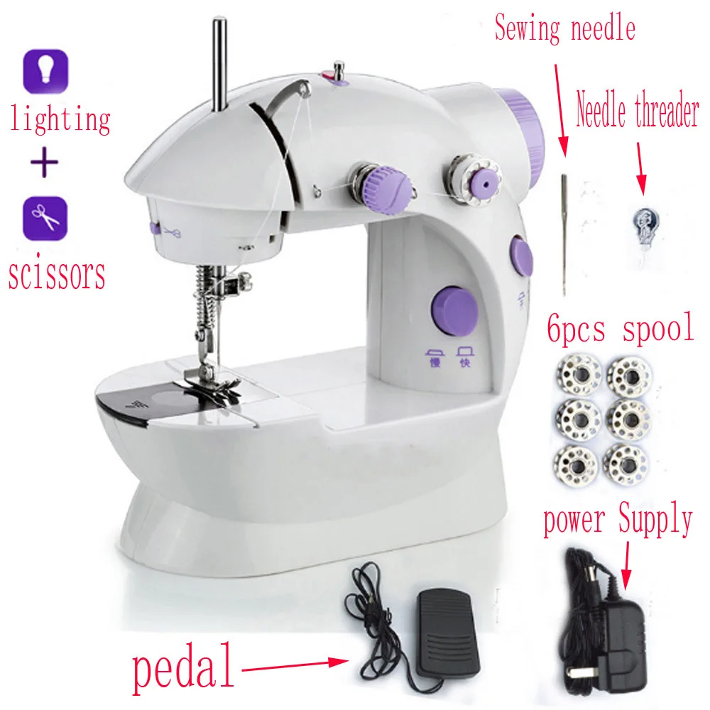 Mini Sewing Machine Portable Handheld Stitch Sew Needlework Cordless  Clothes Fabrics Hand Electric Sewing Machines Accessories