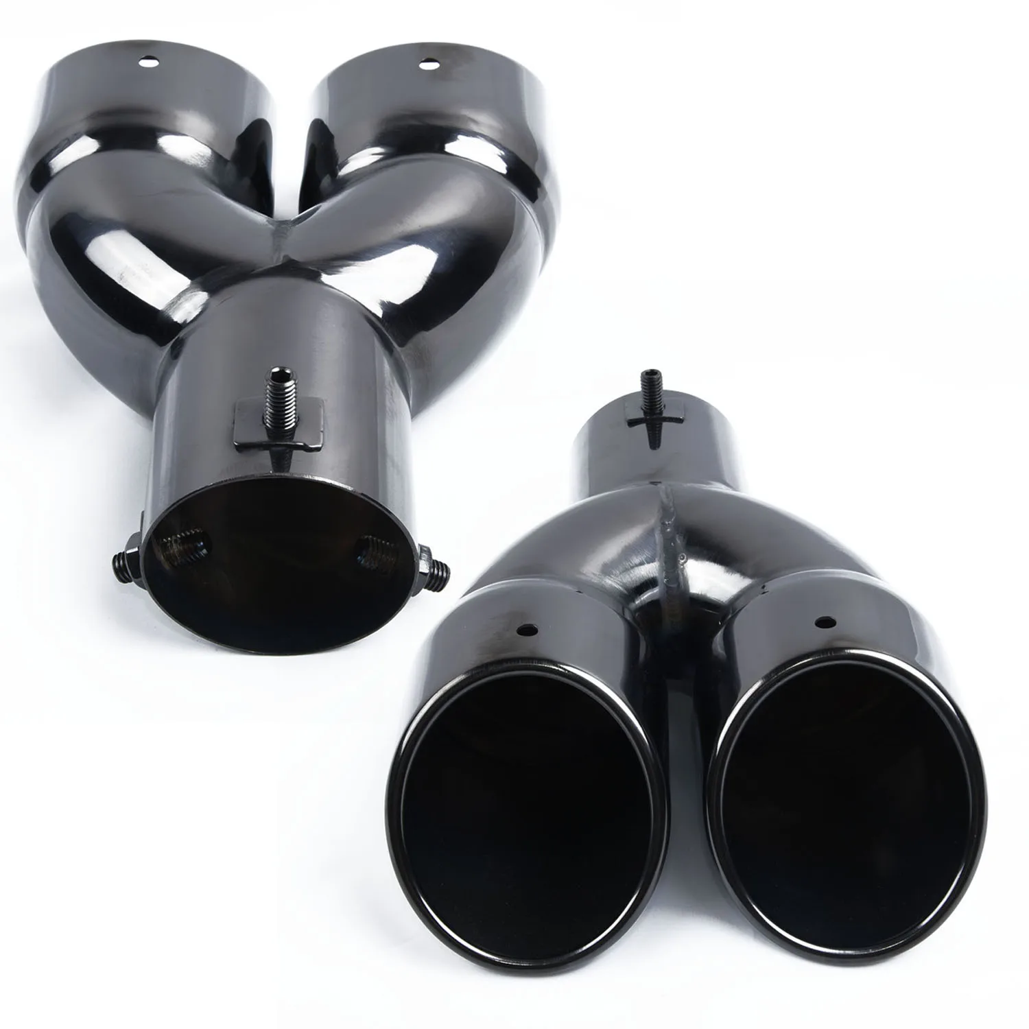 

2.5'' Car Black Outlet Steel Exhaust Pipe Inlet Rear Muffler Tip Tail Dual Pipe