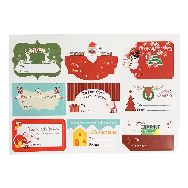 Coloffice 60 шт./компл. Рождество наклейка-снеговик мешок Санта-Клауса декоративный мешок для печенья коробки для тортов и пирожных уплотнения наклейки этикетки для скрапбукинга