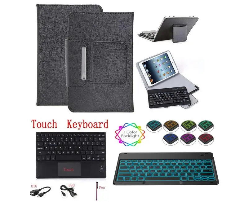 

Cover for Huawei MediaPad M6 M5 T5 M3 M2 T3 T2 T1 10.8" 10.1" 9.6 Inch Tablet Touch Keyboard Backlit Bluetooth Keyboard Case