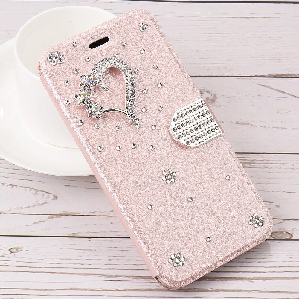 LLZ.COQUE Чехол бумажник с бриллиантами для Samsung S10 Plus S10E S8 S7 Edge Note 10 Блестящий
