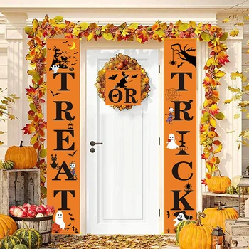 

Door Hanging Banner Halloween Decoration For Home Halloween Party Decor Supply Witch Pumpkin Halloween Pendant Props Accessories