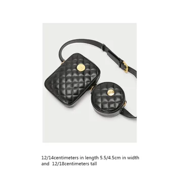 

One Shoulder Bag Slant Straddle Bag Mini Round Bag Women's New Waist Bag Leather Bag