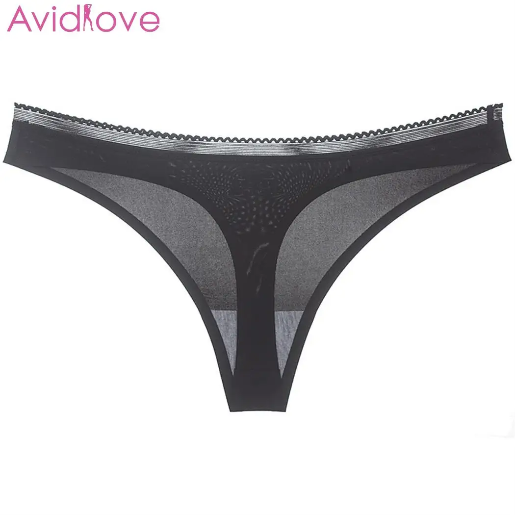 Women Thongs Low-Rise Solid Briefs Panties Seamless G-String Underwear