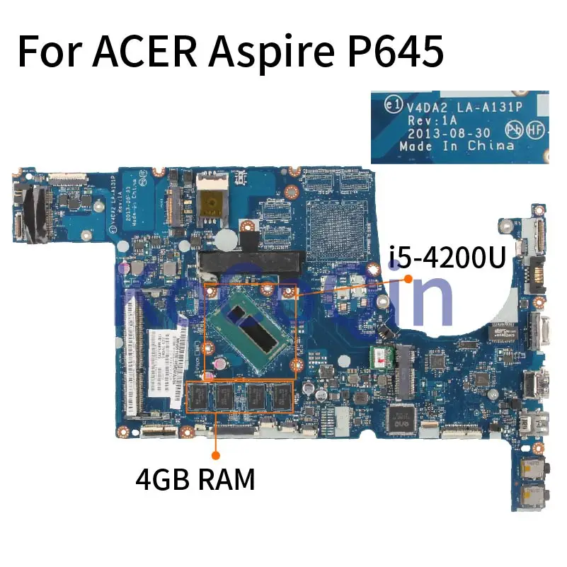 Для ACER Aspire P645 I5-4200U 4 Гб может использоваться как ноутбук материнская плата V4DA2