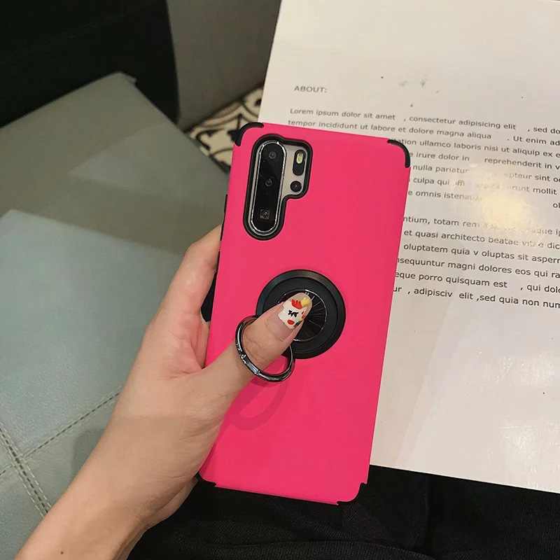 Для huawei P30 P30lite P30pro чехол Роскошный крутой аппаратный кольцо с подставкой ударопрочный PC+ PTU чехол для телефона