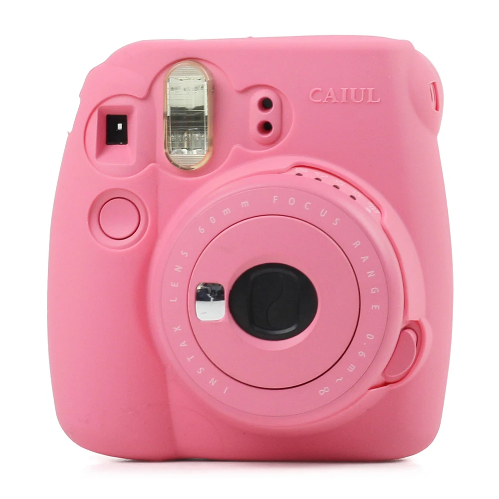 Мягкий силиконовый чехол для камеры желе чехол для крышки корпуса для Fujifilm Instax Mini 8/8+/9 - Цвет: Розовый