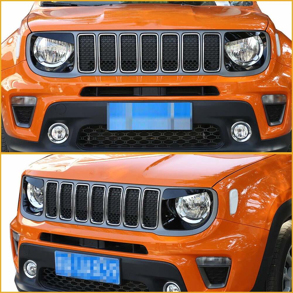 Angry Eyes Black Bezels Front Light Headlight Trim Cover ABS For Jeep Renegade 2019-2020 Accessories Angry Eyes Black Bezels Front Light Headlight Trim Cover ABS For Jeep Renegade 2019-2020 Accessories