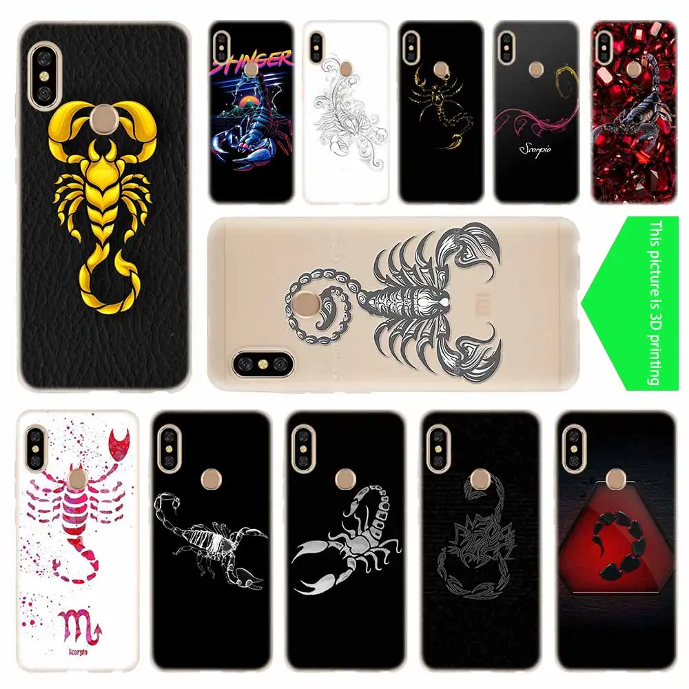 Scorpion Silicone Clear Soft TPU Case For Xiaomi Redmi Note 10 9 8 7 6 5 Pro Max 10S 9T 8T 9S Fundas | Мобильные телефоны и