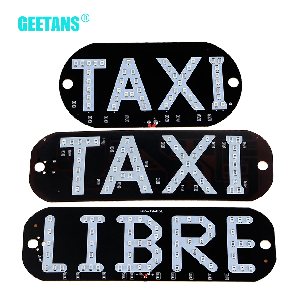 Geetans 1Pc Taxi Led Auto Parabrezza Cabina Indicatore Luminoso Segnale 4 Colori 3 Modelli Led Parabrezza Taxi Lampada Luce 12V Bg