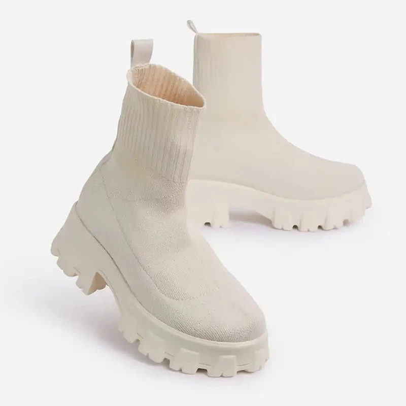 

New boots women shoes ankle ботинки женские Sock Stretch Fabric botas de mujer зимние ботинки женские size 36-43