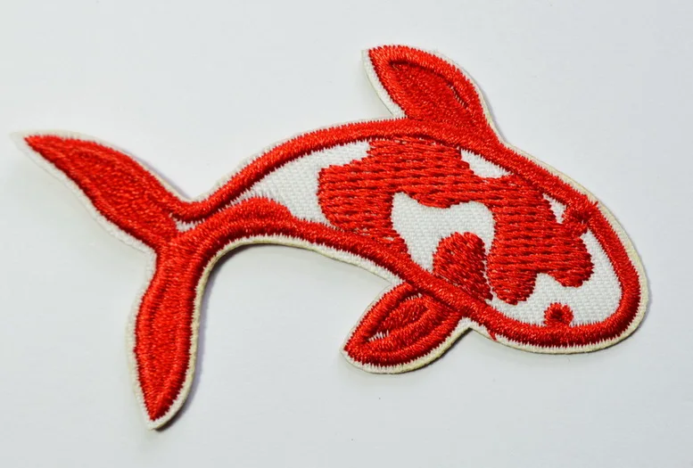 

1x Japanese koi carp fish tattoo Japan love Red applique iron on patch new (≈ 5 * 8 cm)