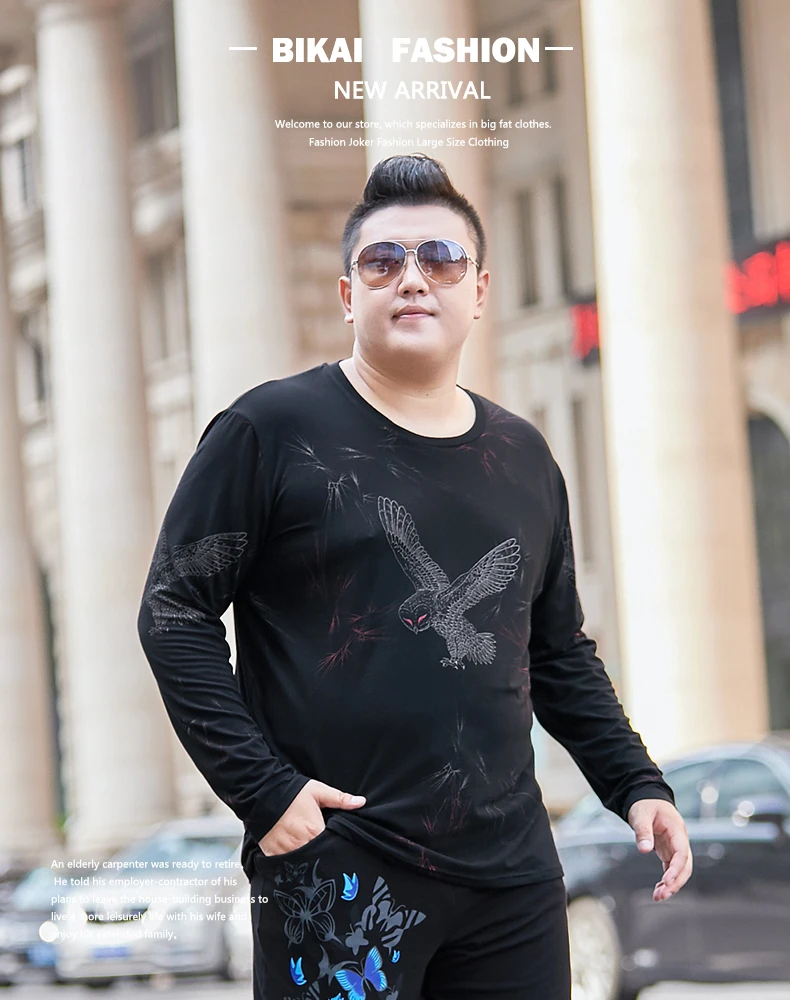 8XL 7XL 6XL 5XL футболка с длинными рукавами Мужская футболка с животным принтом Мужская Повседневная модная футболка большого размера Брендовая Одежда S-5XL