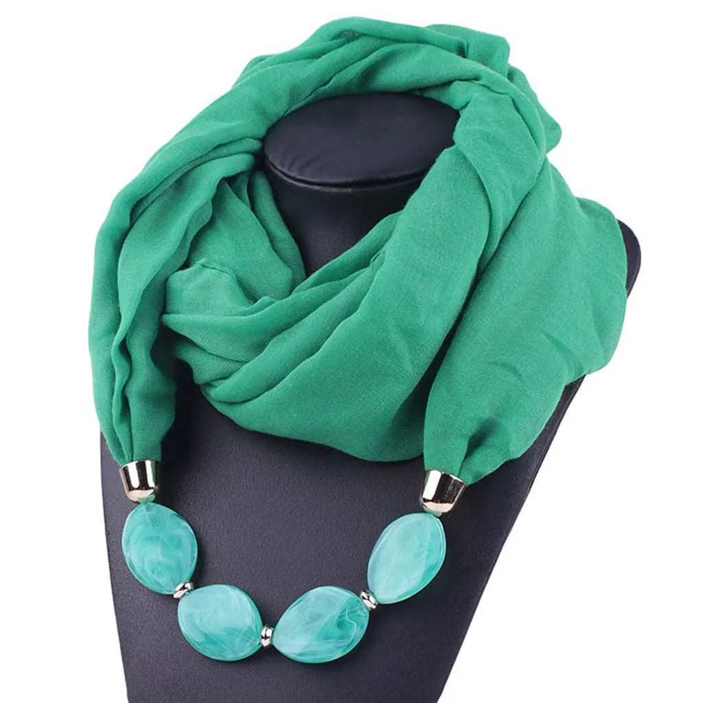 Многостильное ювелирное изделие, массивное ожерелье, кулон, шарф, женский шейный платок в богемном стиле, шарф, этнический стиль, мягкое ожерелье, шарф