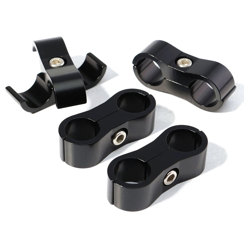 

4Pcs AN-6 AN6 13.4mm Braided Hose Separator Clamp Fitting Adapter Bracket Black