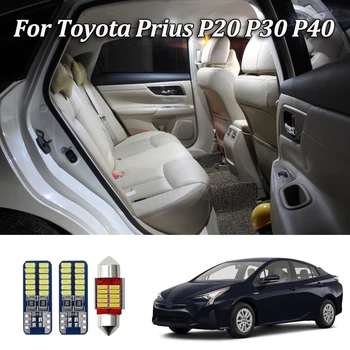 

4pcs White No error LED Car Interior Reading Lights For Toyota Prius 20 30 40 NHW20 ZVW30 ZVW40