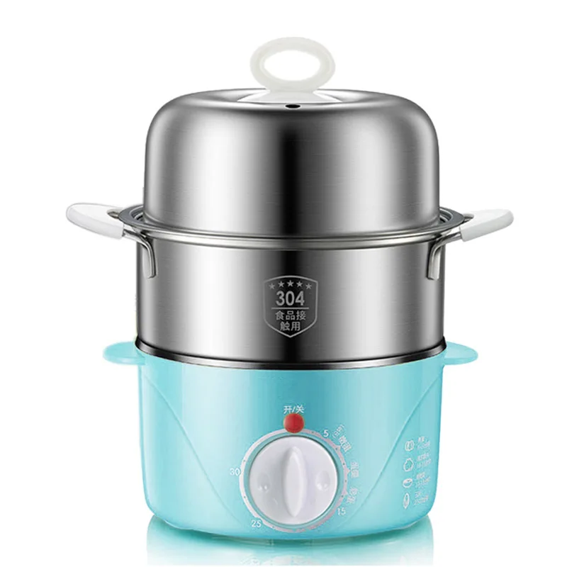 

Multi-functional 304 Stainless Steel Timing Egg Boiler Double Layer Egg Steamer Automatic Power-off Foreign Trade Sundial US Sta