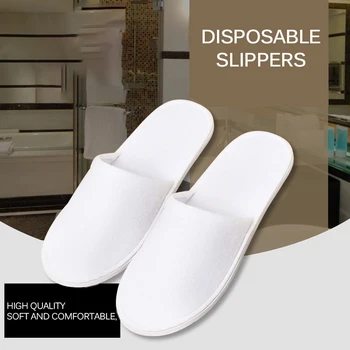 

10pcs High Quality Simple Unisex Slippers Hotel Travel Spa Portable Slippers Disposable Home Guest Indoor Cotton Fabric Slipper