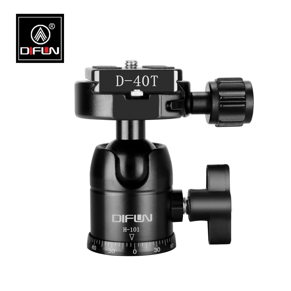 

DIFUN Cabezal para Tripode Quick Release Plate 1/4" Aluminum Panoramic Small Ball-head for Cameras H-101