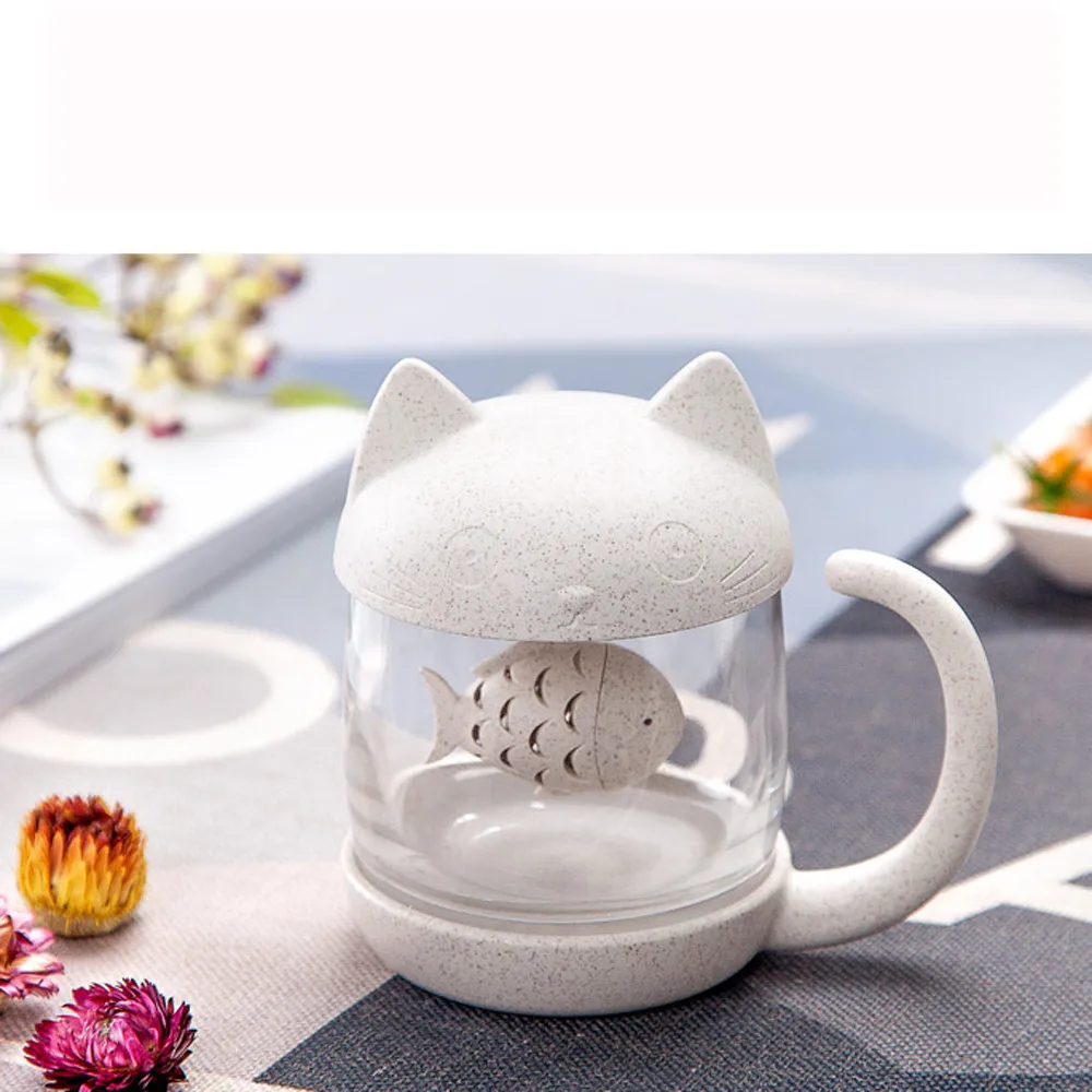 Креативный ситечко для чая с изображением кота обезьяны, чашка для заварки чая, травы, чайные пакетики для чая и кофе, фильтр, посуда для напитков, рождественский подарок