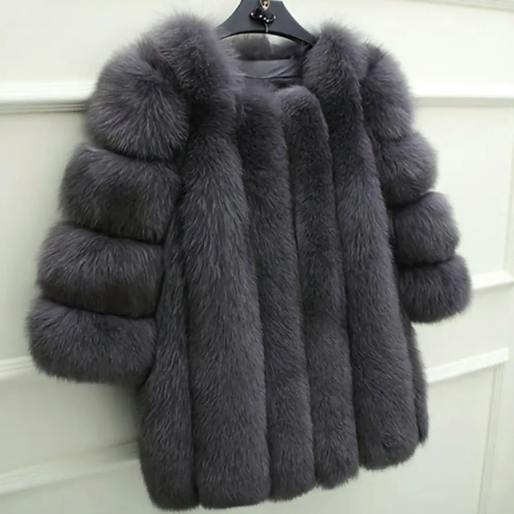 Модное Норковое Женское пальто зимнее верхнее пальто из искусственного меха элегантная теплая верхняя одежда куртка из искусственного меха для женщин размера плюс S-5XL
