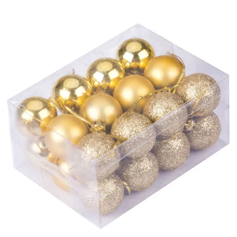 34Pcs 40mm Christmas Tree Balls Small Bauble Hanging Home Party Ornament Decor