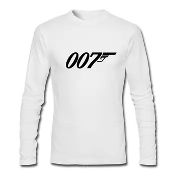 007 leyenda James Bond ropa blanca de alta calidad nuevo asequible 100% algodón camiseta de manga larga carismático tipo impreso c