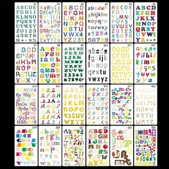 

24pcs/set Alphabet Letters Drawing Template Stencil Painting Embossing Scrapbook Jy30 20 Dropship