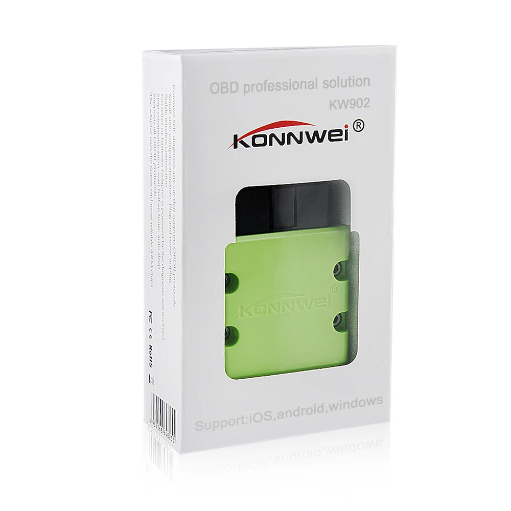 KONNWEI ELM327 V1.5 OBD2 сканер KW902 Bluetooth Автосканер PIC18f25k80 Мини ELM 327 OBDII KW902 код ридер для Android телефона