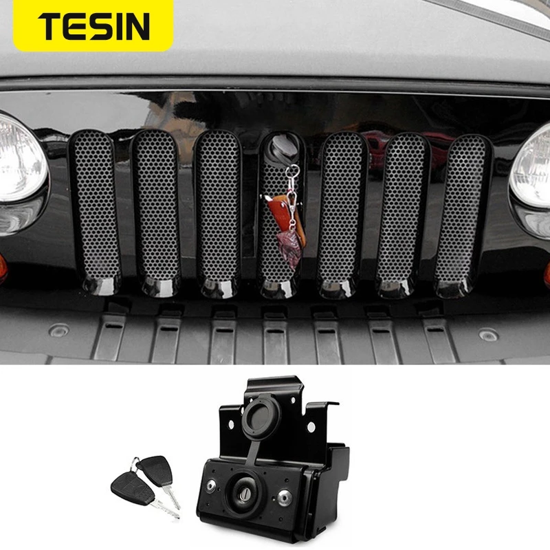 

TESIN Styling Moulding for Jeep Wrangler Metal Car Hood Latch Catch Lock With Key for Jeep Wrangler JK 2007-2017 Car Accessories