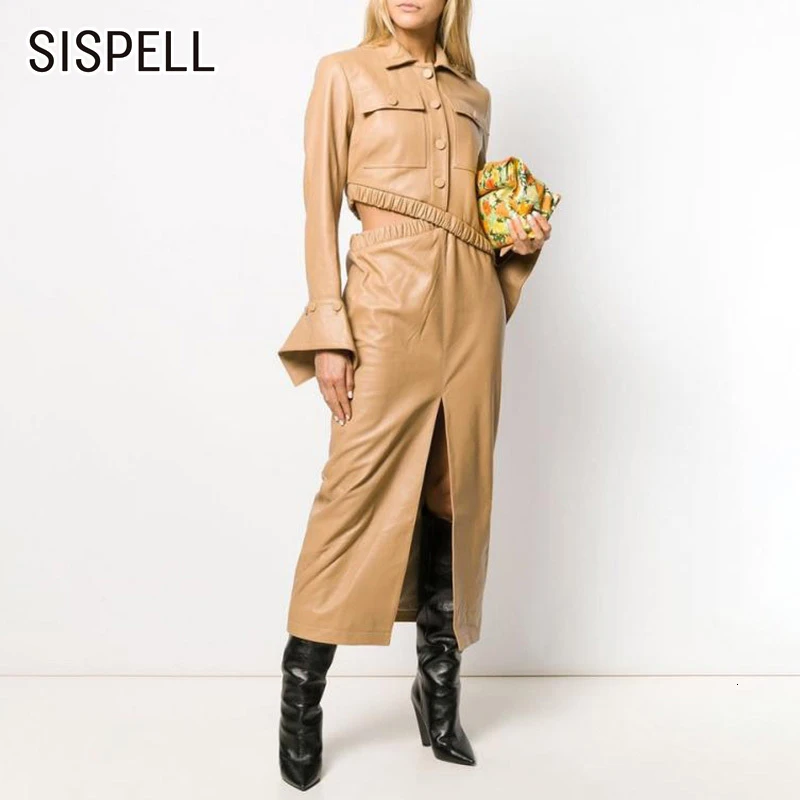 SISPELL/комплект из 2 предметов искусственной кожи женский воротник с лацканами