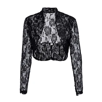 

Women New Fashion Design Europe And The United States New Solid Color Small Shawl Cardigan Coat Lace Crochet Short Shawl