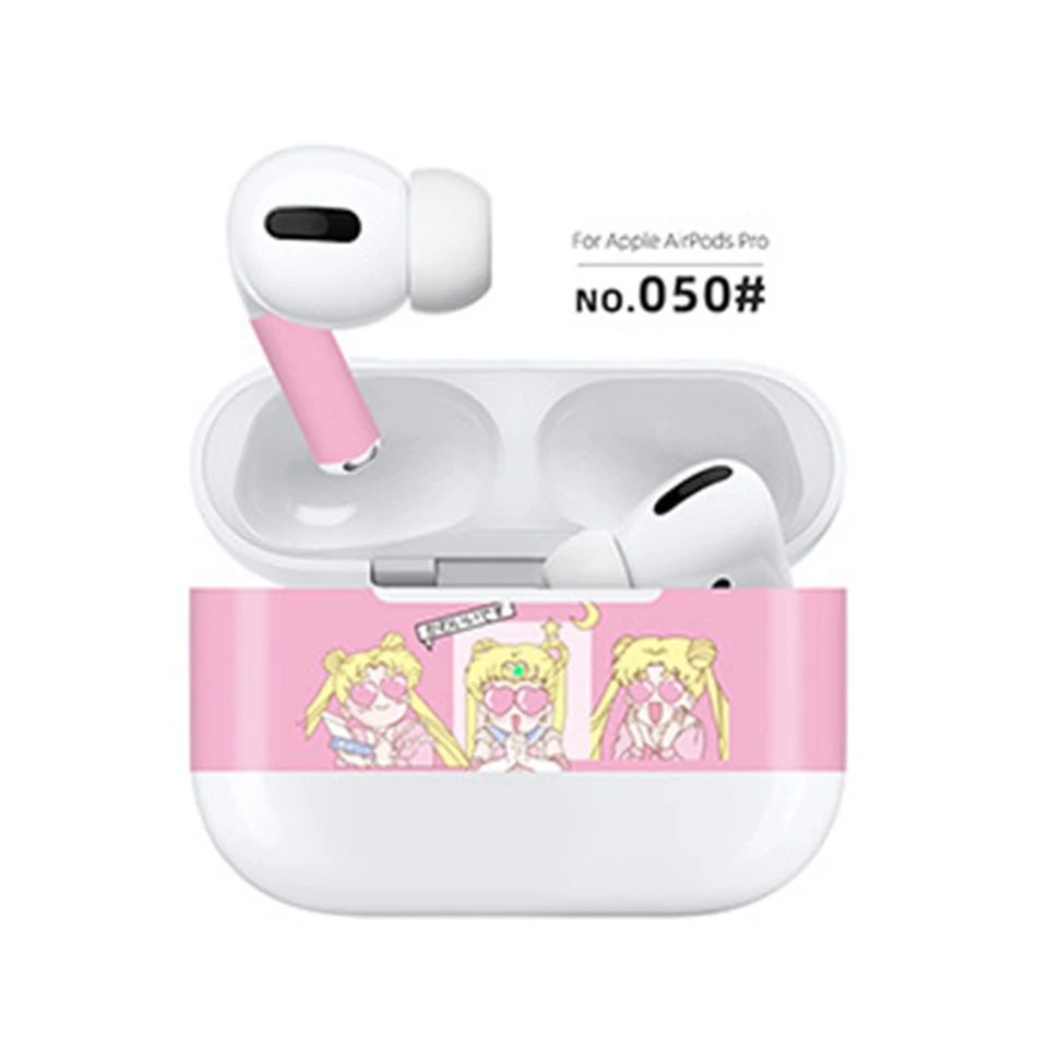 Для AirPods Pro модная наклейка с цветами и листьями авокадо для AirPods 3 шкуры Съемная клейкая декоративная наклейка пленка на голову - Цвет: 050