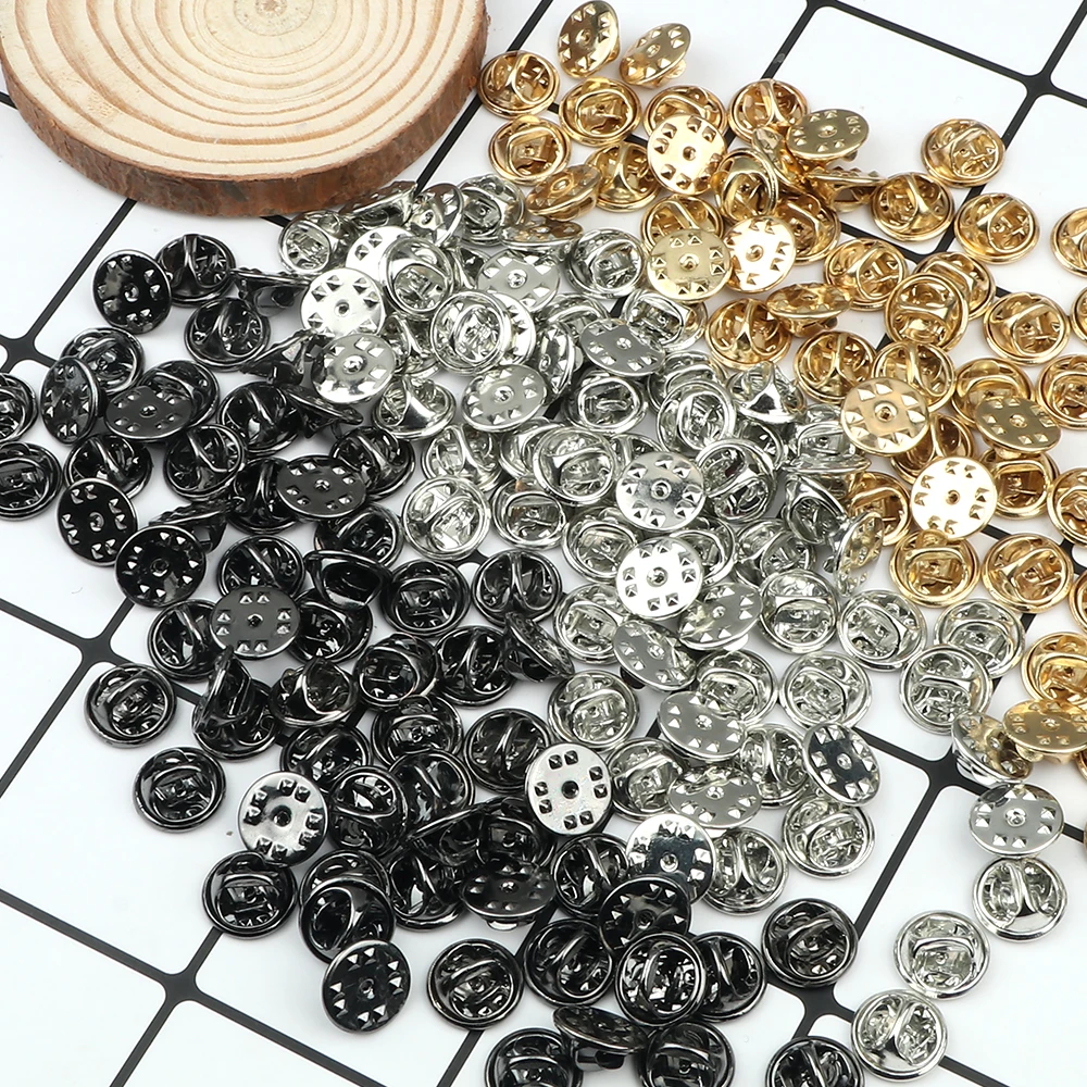 20/50/80/100Pcs Squeeze Badge Base Butterfly Clasp Cap Nail Tie Back Stopper Brooch Lapel Buckle Pin Holder DIY Jewelry Findings