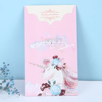 

20pcs Unicorn Party Supplies Pink Unicorn Invitation Cards Birthday Party Decor Wedding Invitations With Printing