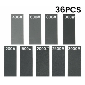 

36PCs Sandpaper Wet Abrasive Particle Board 120-3000 Grit For Sanding Wood Wooden Sanding Paper Abrasive Tools