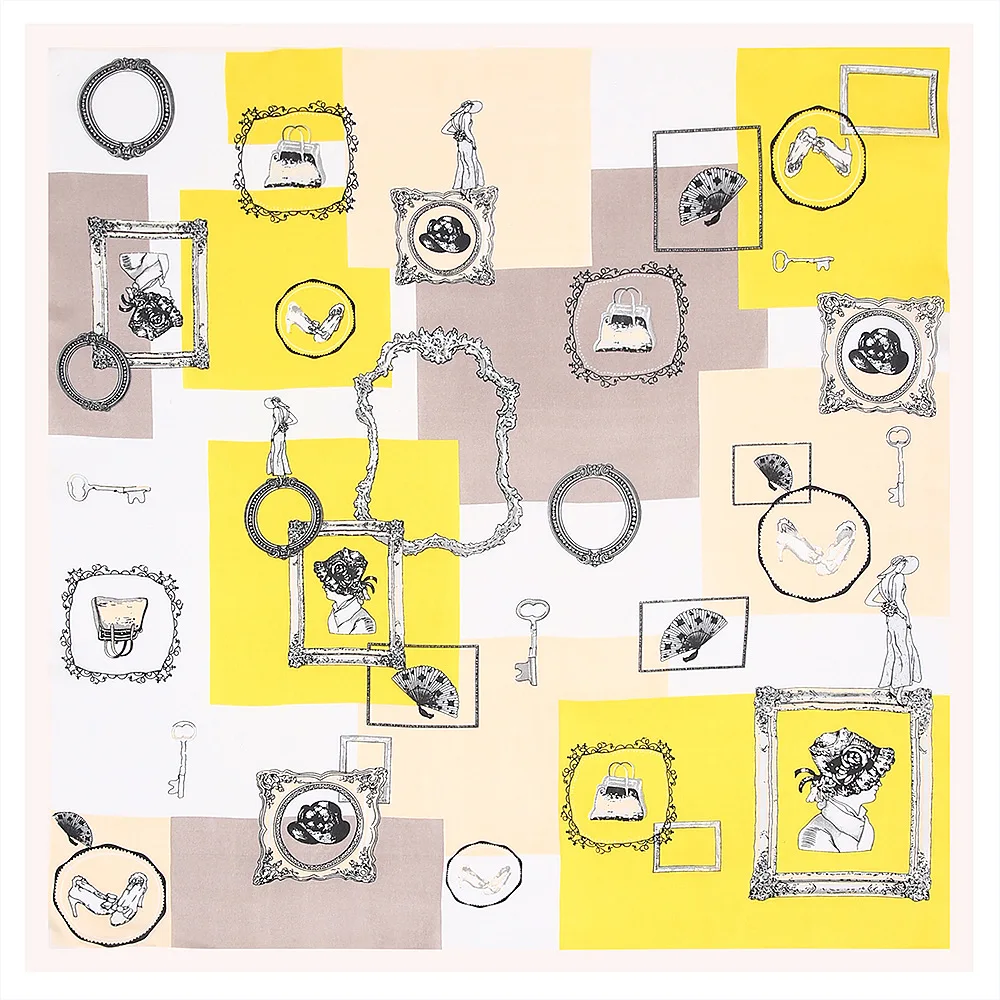 

Летние женские 53*53 см в европейском и американском стиле Стиль шелковый шарф; Сезон весна-осень; Женский платок для головная повязка для вол...