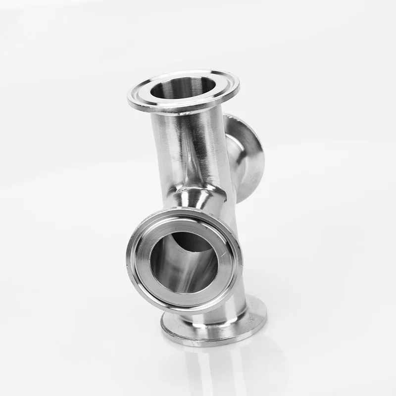 3/4" 1" 1.5" Stainless Steel SS304 Fitting Tri Clamp Pipe OD 19/25/32/38mm 4 Way Cross Sanitary Feerule OD 50.5mm Homebrew Food
