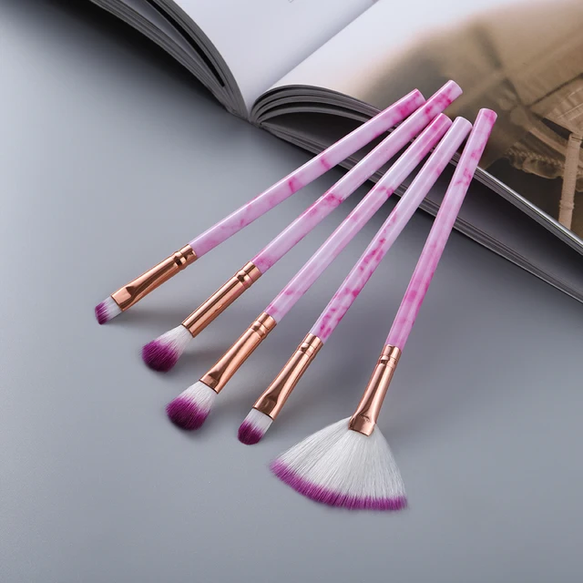 FLD 5/15Pcs Makeup Brushes Tool Set Cosmetic Powder Eye Shadow Foundation Blush Blending Beauty Make Up Brush Maquiagem Eye 5pcs rose