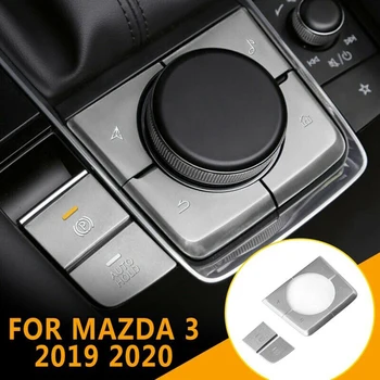 

6pcs Electronic Handbrake+Multimedia Button Cover Trim Silver For Mazda 3 2019-2020 Decoration Cover Trims