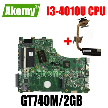 شراءل For For For Asus X750JN X750JB X750J A750J K750J اللوحة الأم الكمبيوتر المحمول Mainboard I3-4010U وحدة المعالجة المركزية GT740M/2 GB الحرة المبرد