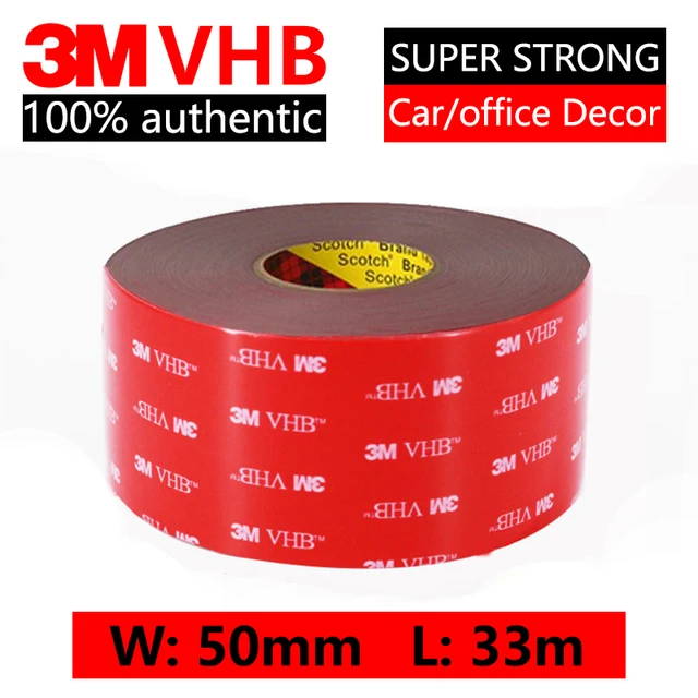 3M VHB Double Side Tape Super Strong High Temperature Gray Foam Adhesive Two Face For Car/Home Decor Wide 5-50mm Customized 50mmx33m