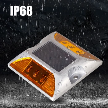 

2pcs/set Waterproof 6LED Practical Classic Outdoor Solar Road Stud Light Multi-functional Warning Ground Path Lamp