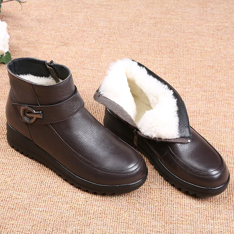 

Cotton shoes, winter shoes, plush warm shoes, old people's shoes, non slip leather, soft bottom, wool, snow boots, women