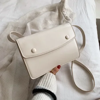 

Leather Small Shoulder Messenger Bags for Women 2020 Chain Rivet Lock Crossbody Bag Solid Color Female Travel Mini Bags