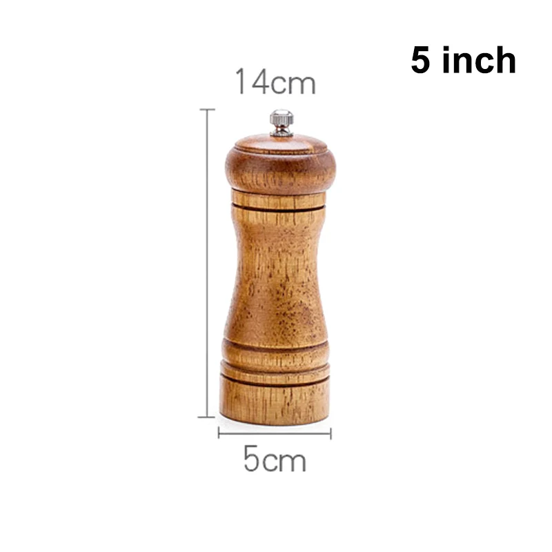 5 inch Кухонные инструменты, мельница для перца,, твердая древесина, " 8" 1", высокое качество, мельницы для перца, популярные, 1 шт., регулируемая керамическая мельница - Цвет: 5 inch
