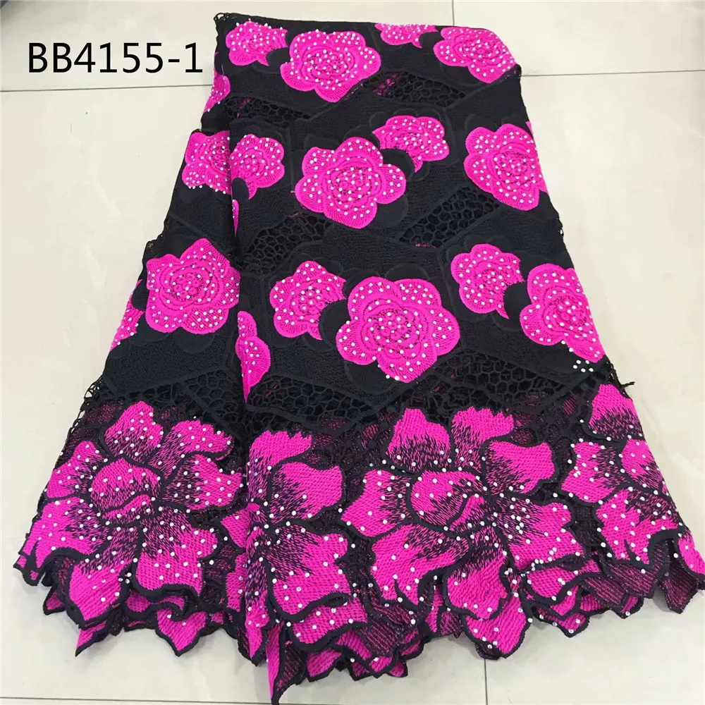 Оптовая продажа большое кружево гипюр шнур ткань отделка белый цвет вышивка