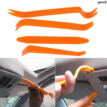 

4Pcs Auto Car Radio Panel Door Clip Panel Trim Dash Audio Removal Kit Repair Hand Cockpit Pry Tool Accessories